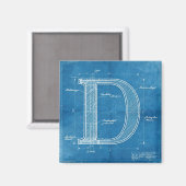 Aimant Lettre D Monogramme de Plan (Recto/Verso)