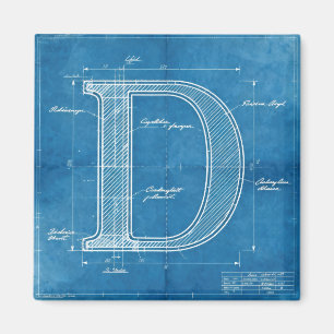 Aimant Lettre D Monogramme de Plan