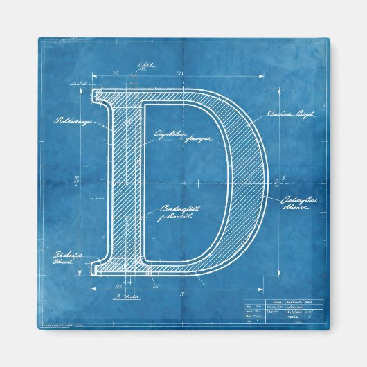 Aimant Lettre D Monogramme de Plan (Devant)