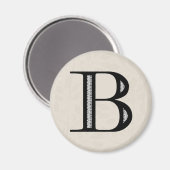 Aimant Lettre Damas B - Noir (Recto/Verso)