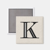 Aimant Lettre Damas K - Noir (Recto/Verso)