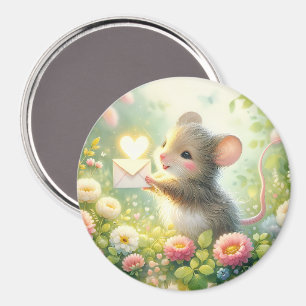 Aimant Lettre d'amour de souris de cottage Prairie