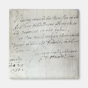 Aimant Lettre de George Frederick Handel