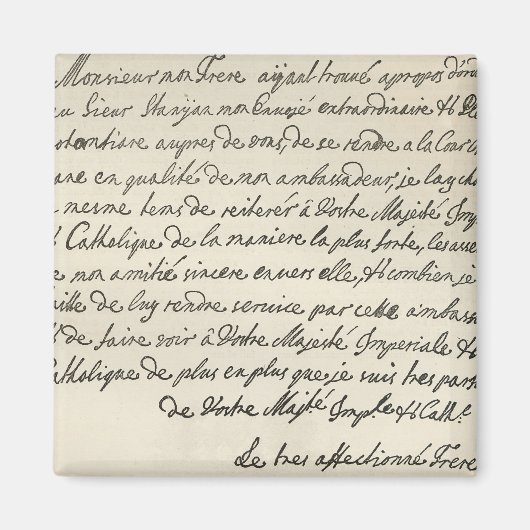 Aimant Lettre de George I à Charles VI (Devant)