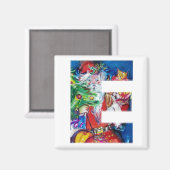 AIMANT LETTRE DE NOËL / PÈRE NOËL AVEC ARBRE DE NOËL (Recto/Verso)