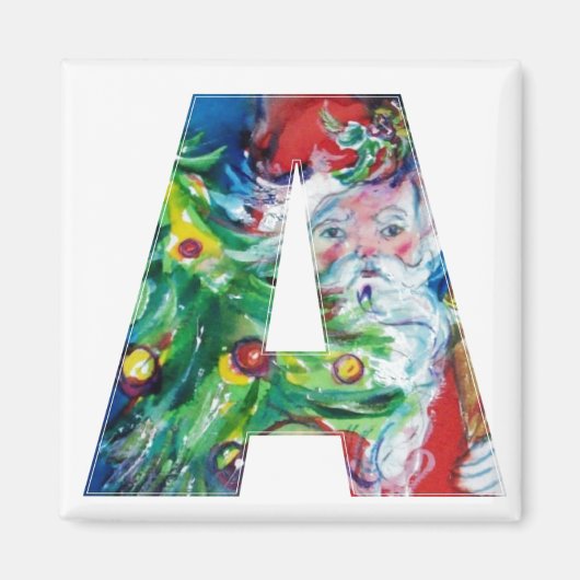 AIMANT LETTRE DE NOËL / PÈRE NOËL AVEC ARBRE DE NOËL (Devant)