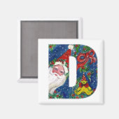 AIMANT LETTRE DE NOËL / PÈRE NOËL ROUGE RIBBON MONOGRAM (Recto/Verso)