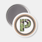 Aimant Lettre de style militaire de P (Recto/Verso)
