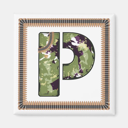 Aimant Lettre de style militaire de P (Devant)