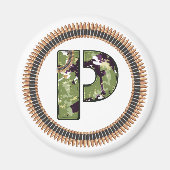 Aimant Lettre De Style Militaire P (Devant)