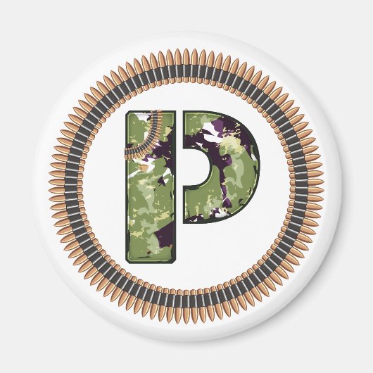 Aimant Lettre De Style Militaire P (Devant)