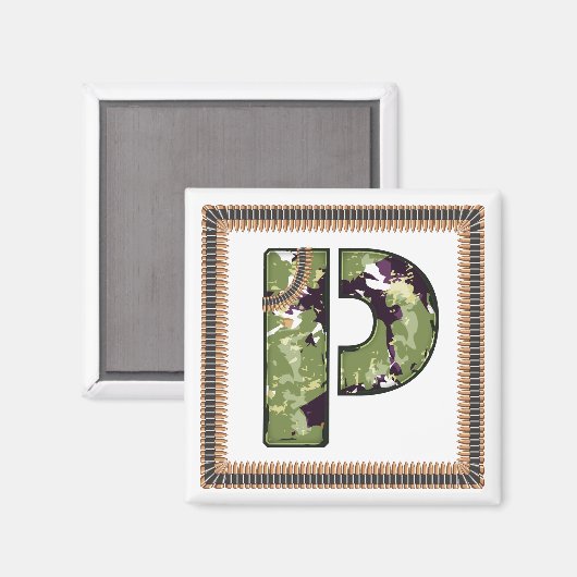 Aimant Lettre De Style Militaire P (Recto/Verso)