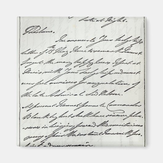 Aimant Lettre de William IV à Lady Nelson (Devant)