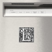 Aimant Lettre E Monogramme Médiéval Initial Vintage (In Situ (Lave-vaisselle))