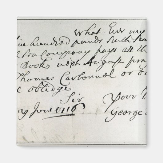 Aimant Lettre écrite par Handel, juin 1716 (Devant)