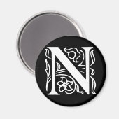 Aimant Lettre fantaisie N (Recto/Verso)