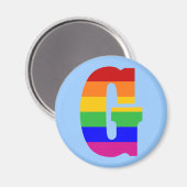 Aimant Lettre G arc-en-ciel (Recto/Verso)