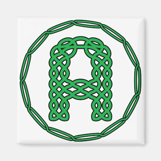 Aimant Lettre Initiale A Monogramme En Style Celtique (Devant)