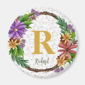 Aimant Lettre initiale de monogramme de nom de couronne f (Devant)