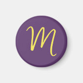 Aimant Lettre initiale Monogramme élégant Indigo jaune (Devant)