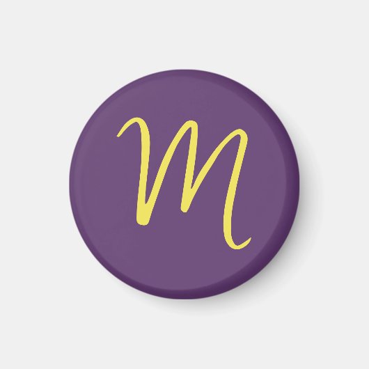Aimant Lettre initiale Monogramme élégant Indigo jaune (Devant)