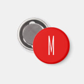 Aimant Lettre initiale Monogramme Style moderne Rouge Bla (Recto/Verso)