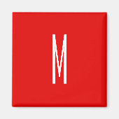 Aimant Lettre initiale Monogramme Style moderne Rouge Bla (Devant)