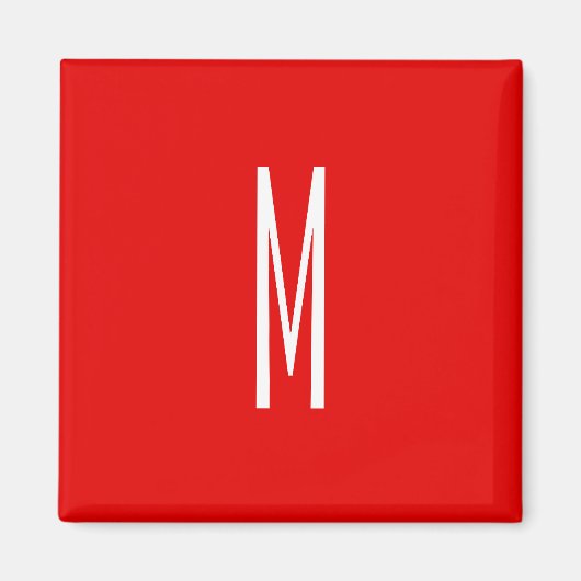 Aimant Lettre initiale Monogramme Style moderne Rouge Bla (Devant)