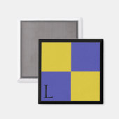 Aimant Lettre L de l'alphabet magnétique du drapeau nauti (Recto/Verso)