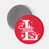 Aimant Lettre L Monogramme Nom de famille initial Salutat (Recto/Verso)