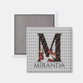 Aimant LETTRE M DU WONDELAND ALice & Reine DES COEURS (Recto/Verso)