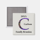 Aimant Lettre marbrée C Monogramme à saké de réunion fami (Recto/Verso)