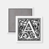 Aimant Lettre monogramme A William Morris Style (Recto/Verso)