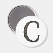 AIMANT LETTRE MONOGRAPHIQUE BÉTON C (Recto/Verso)