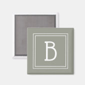 AIMANT LETTRE MONOGRAPHIQUE MINIMALE CAPTÉE VERT INITIAL (Recto/Verso)