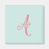 Lettre monographique personnalisée Florale initial