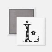 Aimant LETTRE Motif Fleur L (Recto/Verso)