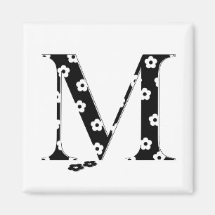 Aimant LETTRE Motif Fleur M