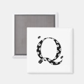 Aimant LETTRE Motif Fleur Q (Recto/Verso)