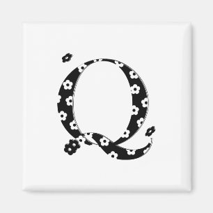 Aimant LETTRE Motif Fleur Q