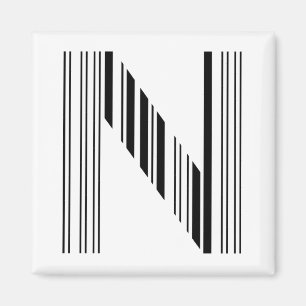 Aimant LETTRE N CODE BARRE Premier Motif de code à barre