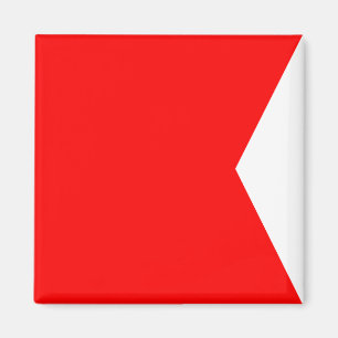 Aimant Lettre nautique B (bravo) de signal de drapeau