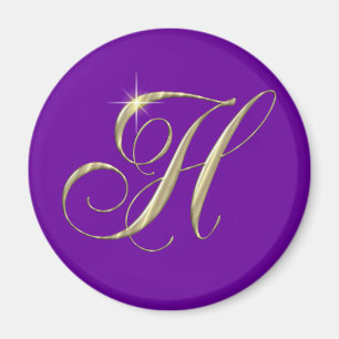 Aimant Lettre or H Monogramme Cadeau initial
