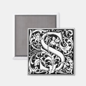 Aimant Lettre S Monogramme médiéval Vintage (Recto/Verso)