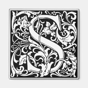 Aimant Lettre S Monogramme médiéval Vintage