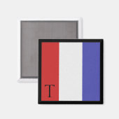 Aimant Lettre T alphabet magnétique du drapeau nautique (Recto/Verso)