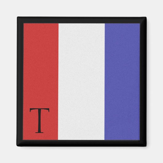 Aimant Lettre T alphabet magnétique du drapeau nautique (Devant)