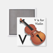 Aimant "Lettre V" pour l'aimant Alphabet pour violon pour (Recto/Verso)