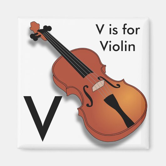 Aimant "Lettre V" pour l'aimant Alphabet pour violon pour (Devant)