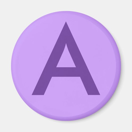 Aimant Lettre violette ou texte sur T-shirts et produits (Devant)